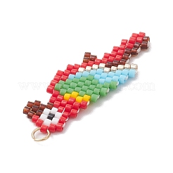 MIYUKIデリカビーズ  シリンダー  日本のシードビーズ オウムペンダント  カラフル  38x14x2mm  穴：2.6mm&nbsp;PALLOY-MZ00198