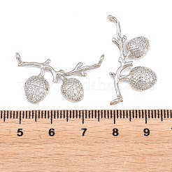 Brass Micro Pave Clear Cubic Zirconia Pendants&nbsp;KK-K340-44P