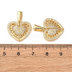 Brass Micro Pave Cubic Zirconia Openable Pendants&nbsp;KK-D012-02G
