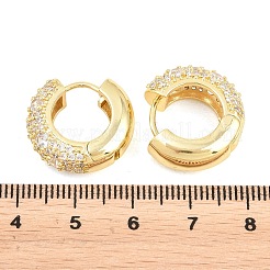 Brass Micro Pave Clear Cubic Zirconia Hoop Earring&nbsp;EJEW-Z164-14G