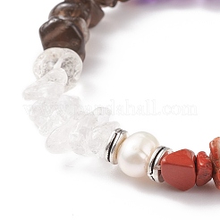 Natural Mixed Stone Chips Stretch Bracelets&nbsp;BJEW-JB08460