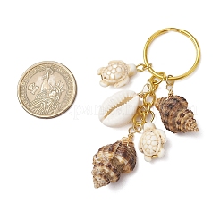 Ocean Style Natural Shell with Synthetic Turquoise Keychains&nbsp;KEYC-JKC01231-04