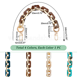 4Pcs 4 Colors Imitation Stone Acrylic Boston Link Chains Bag Straps&nbsp;FIND-WR0005-21