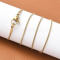 イオンプレーティング（IP）304ステンレススチールスネークチェーンネックレス  カニカン付き  18KGP本金メッキ  17.7インチ（45cm）&nbsp;STAS-F094-23G