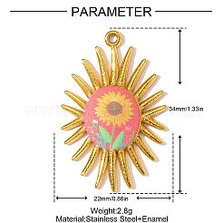 Printed 304 Stainless Steel Pendants&nbsp;STAS-OY002-92G-02