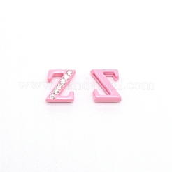 ラインストーンスライドレターチャーム  合金の最初の文字ビーズ  スプレー塗装  文字.z  Z：11.5x10x4.5mm  穴：1.5x8mm&nbsp;RB-TAC0002-01Z