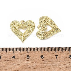 合金ペンダント  ハートチャーム  ラックめっき  カドミウムフリー＆鉛フリー  ゴールドカラー  18x18.5x2.5mm  穴：1.8mm&nbsp;AL-CBA5609-07G