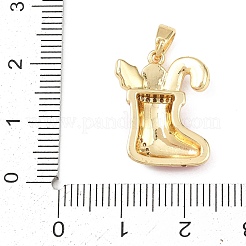 Christmas Brass Micro Pave Cubic Zirconia Pendants&nbsp;KK-K413-01C-G