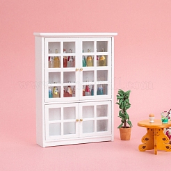 MDFボードキッチンキャビネットミニチュア装飾品  マイクロランドスケープドールハウスアクセサリー  小道具の装飾のふりをする  ホワイト  123x35x185mm&nbsp;PW-WG87B95-01