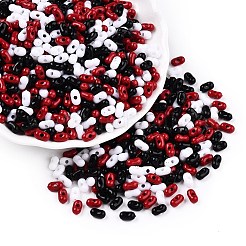不透明なアクリルビーズ  ピーナッツ  ミックスカラー  6.5x4x3mm  穴：1.5mm  約9998個/500g&nbsp;MACR-T048-02M-08