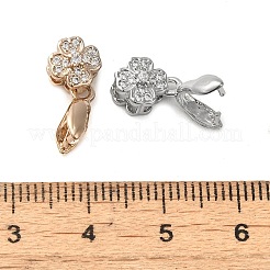 Rack Plating Brass Micro Pave Clear Cubic Zirconia Ice Pick Pinch Bails&nbsp;KK-K340-11