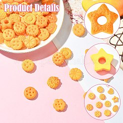 樹脂カボション  模造食品  ビスケット  オレンジ  16.5~21x16~20x6.5~7.5mm&nbsp;RESI-CJC0035-01A