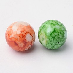 Mixed Style & Mixed Color Round Spray Painted Glass Beads&nbsp;DGLA-X0003-12mm