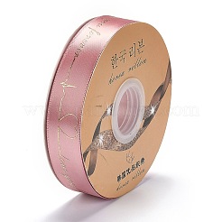 チロリアンテープ  片面印刷  ハートビート＆ワードラブユー模様  DIYギフト包装用  ピンク  1インチ（26mm）  約50ヤード/ロール（45メートル/ロール）&nbsp;OCOR-L043-A01