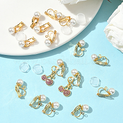 24Pcs Brass Clip-on Earring Findings&nbsp;KK-SC0006-68B