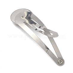 304ステンレススチール製スナップヘアクリップ  ステンレス鋼色  53x15.5x2mm  トレイのサイズ：14mm&nbsp;STAS-B126-01B-P