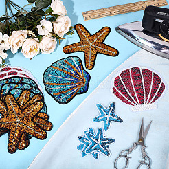16Pcs 4 Styles Polyester & Sequin Self Adhesive Patches&nbsp;PATC-ME0001-28