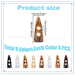 36Pcs 9 Colors Acrylic Buttons&nbsp;BUTT-DR0001-03