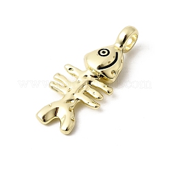 合金エナメルチャーム  魚の骨の形のチャーム  ゴールドカラー  31x13x5.7mm  穴：4mm&nbsp;FIND-B060-05G