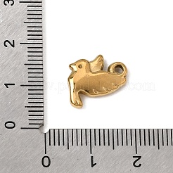 304ステンレススチールチャーム  ハトのチャーム  イオンプレーティング（ip）  18KGP本金メッキ  15x10.5x3mm  穴：1.6mm&nbsp;SA-CBA9B1E-17G