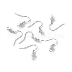 Brass Round Beaded Earring Hooks&nbsp;KK-G438-01P