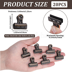 オフィスや学校用のアイロンクリップ20個  アンティークブロンズ  27x26x12.5mm&nbsp;AJEW-CP0011-46
