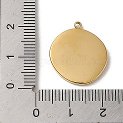 304ステンレスペンダント  太陽のチャーム入りフラットラウンド  14KGP本金メッキ  20x18x2.5mm  穴：1.5mm&nbsp;STAS-L022-309G