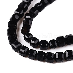ファセットテーブルカットキューブ  ブラック  3~3.5x3.5~4x3~3.5mm  穴：0.8mm  約92~111個/連  12.24~14.92''（31.1~37.3センチメートル）&nbsp;G-T138-211B
