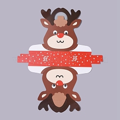 クリスマストナカイ紙ギフトバッグ  クリスマスパーティートリートバッグ  クリスマスパーティーの好意  キッズパーティー用品  サドルブラウン  箱：19x18.7x7センチメートル  展開：46.4x38.4x0.15cm&nbsp;CON-F008-01