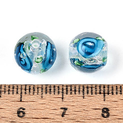 Handmade Foil Lampwork Beads Strands&nbsp;FOIL-T008-05E