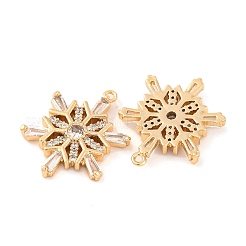 Brass Micro Pave Clear Cubic Zirconia Pendants&nbsp;KK-S389-14G