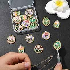 16Pcs 8 Styles Alloy Enamel Pendants&nbsp;FIND-CJ0004-56