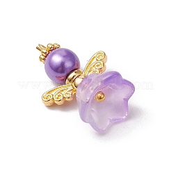 8Pcs 8 Colors Glass Pendants&nbsp;PALLOY-JF03575-01