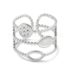 Tarnish Resistant 304 Stainless Steel Open Cuff Ring Components&nbsp;STAS-F301-02P