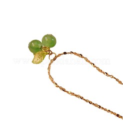 Cherry 304 Stainless Steel Glass Pendant Necklaces & Stud Dangle Earrings Sets&nbsp;WGB239D-03