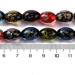 Handmade Dichroic Foil Glass Beads Strands&nbsp;DICH-U001-12J