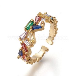 Cubic Zirconia Cuff Rings&nbsp;RJEW-P074-13G