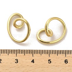 304ステンレススチールリンクリング  3 Dのハート  14KGP本金メッキ  18.5x17x10.5mm&nbsp;STAS-L022-141G