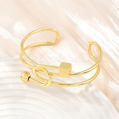 Brass Knot Open Cuff Bangles for Women&nbsp;KK-CBA5A76-03G