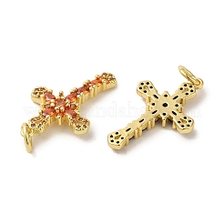 Brass Micro Pave Cubic Zirconia Pendants&nbsp;KK-R162-049G