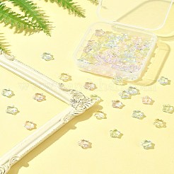 70色ベーキングペイント透明ガラスビーズ連売り7個  スター  ミックスカラー  8x8x4mm  穴：0.8mm  10個/カラー&nbsp;DGLA-FS0001-10