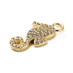 Brass Micro Pave Cubic Zirconia Pendants&nbsp;KK-L229-061G