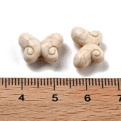 クラックオペークアクリルビーズ  模造ターコイズ  蝶  湯通しアーモンド  10x14x6mm  穴：1.8mm&nbsp;OACR-Z026-02A