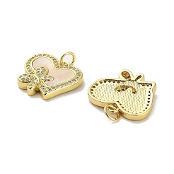 Brass Micro Pave Clear Cubic Zirconia Pendants&nbsp;KK-K365-04C-G