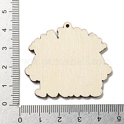 木製のペンダント  先生の日のテーマ  本  40x44.5x2.5mm  穴：1.6mm&nbsp;WOOD-H107-04-06