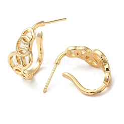 Brass Ring Stud Earrings&nbsp;EJEW-C070-01G