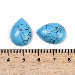 染め合成ターコイズカボション  ティアドロップ  ディープスカイブルー  20~20.5x15~15.5x6.5~7mm&nbsp;G-H094-01A-20