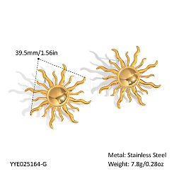 304ステンレススチール製サンスタッドピアス  18KGP本金メッキ  39.5mm&nbsp;LS-HU6679-1