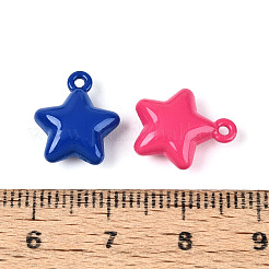 スプレー塗装ラックメッキ合金ペンダント  スターのチャーム  ミックスカラー  14x12x5mm  穴：1~1.4mm&nbsp;PALLOY-T091-42M