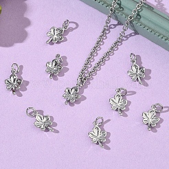 シーグレース真鍮チャーム  カドミウムフリー＆ニッケルフリー＆鉛フリー  葉のチャーム  プラチナ  11.5x7.5x1.5mm  穴：2.5mm&nbsp;XGRQ3D575-460P